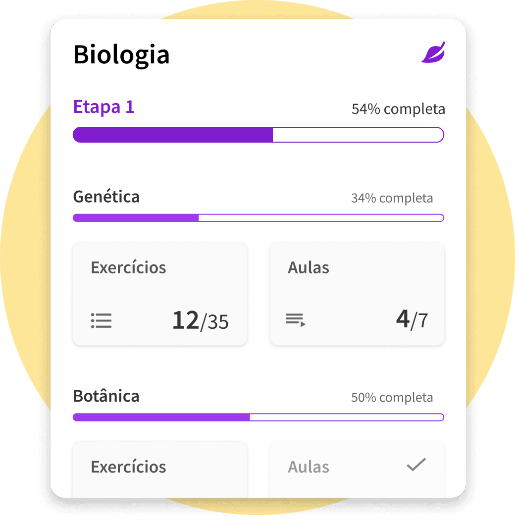 Captura de tela do plano de estudos