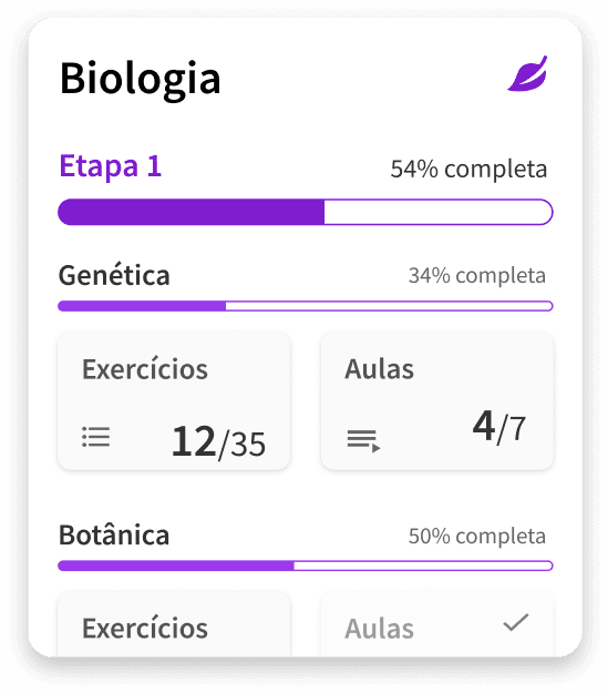 Captura de tela do plano de estudos